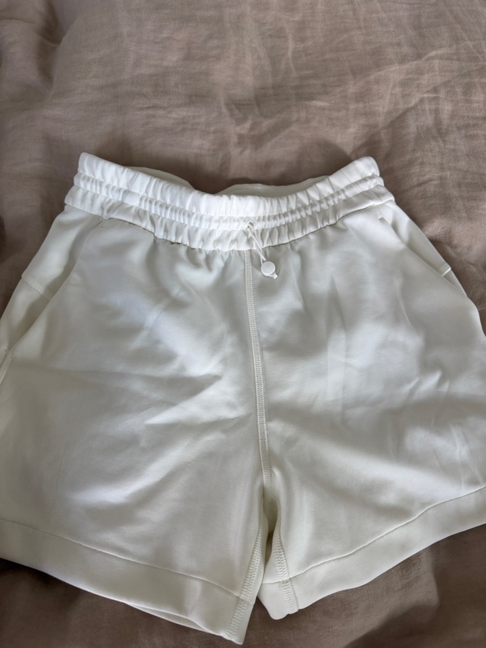 lululemon athletica White Elastic Waist Athletic Shorts
